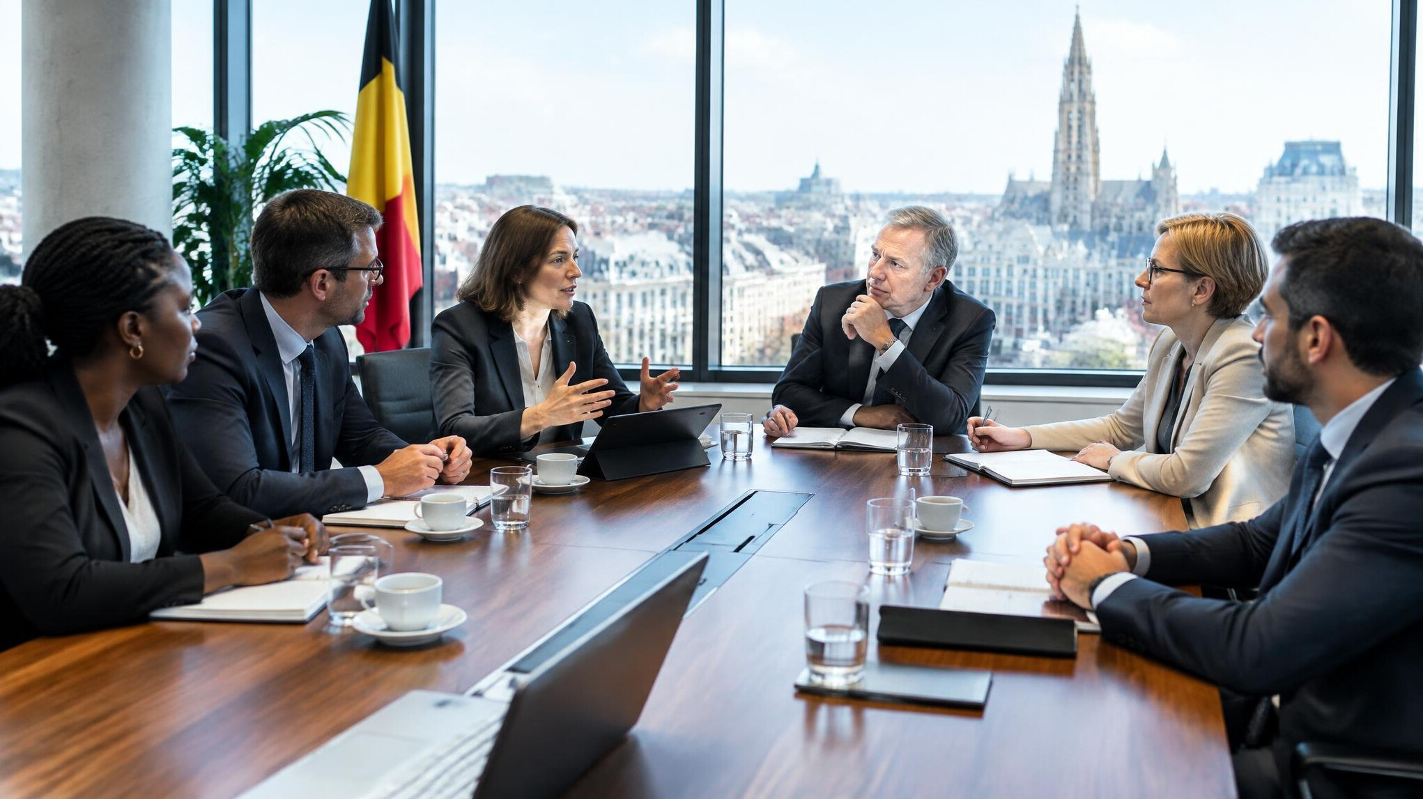 Executives meeting around a boardroom table