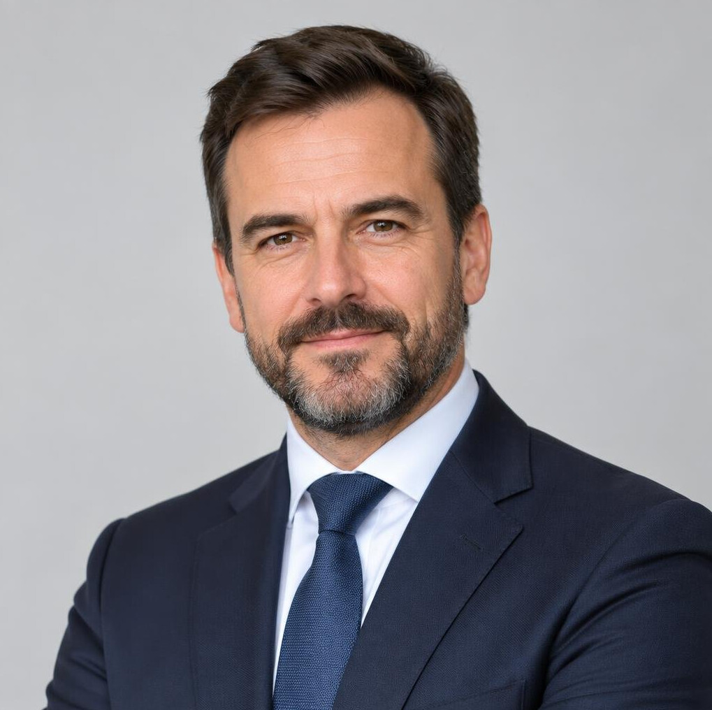 Studio portrait of a European businessman in his forties