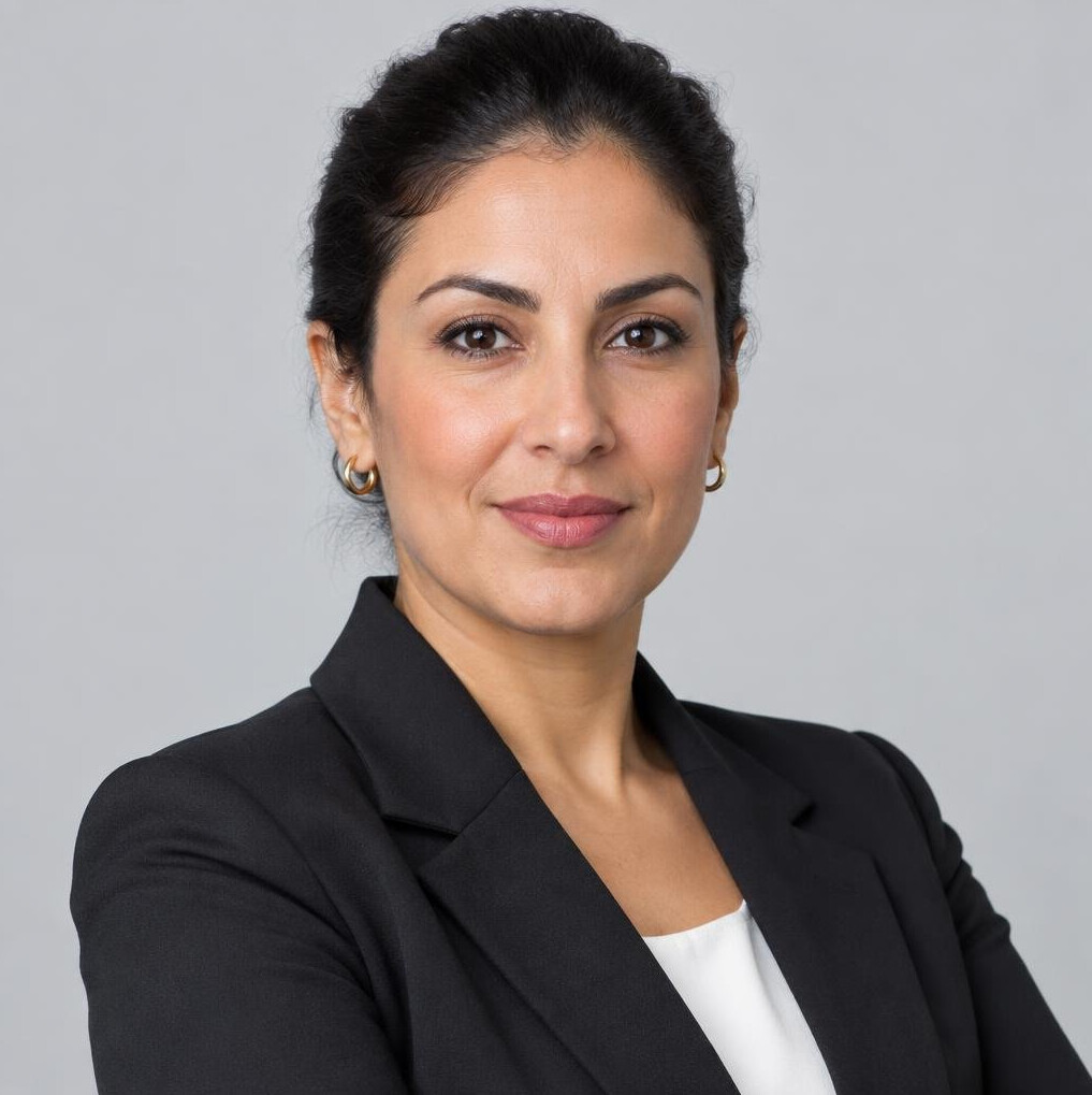 Studio portrait of a North African businesswoman in her thirties