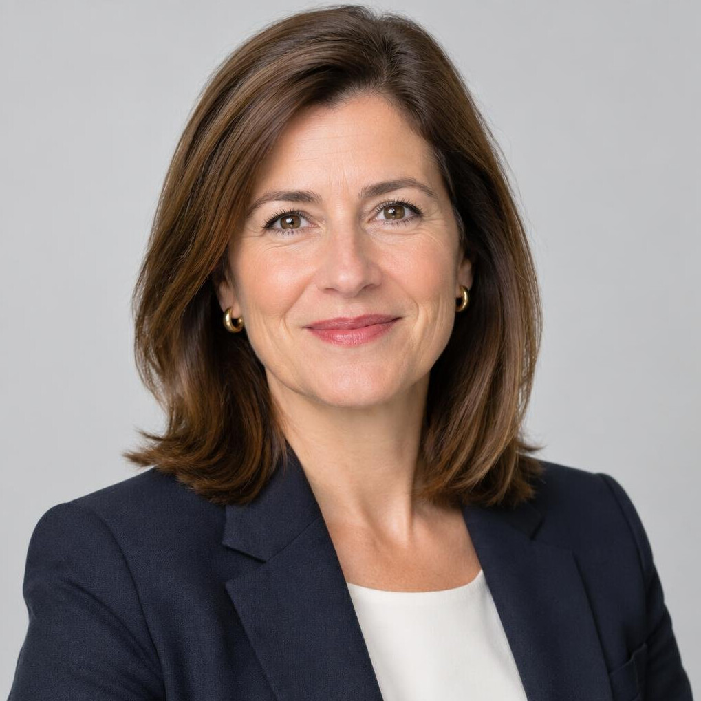 Studio portrait of a European businesswoman in her forties